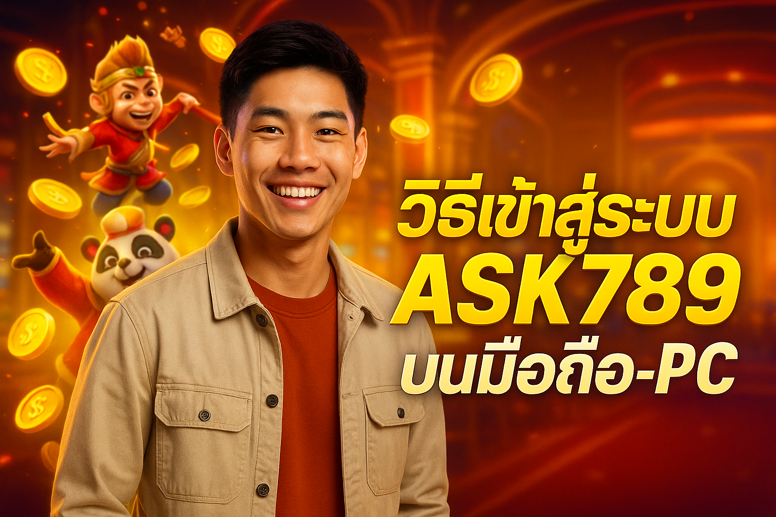 วิธีเข้าสู่ระบบ ASK789 บนมือถือ-PC